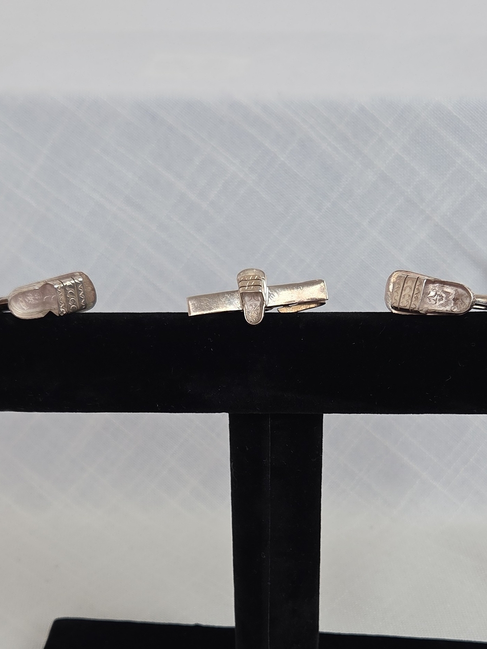 Vintage Sterling Silver Shoe Cufflinks And Tie Pin Made In Mexico